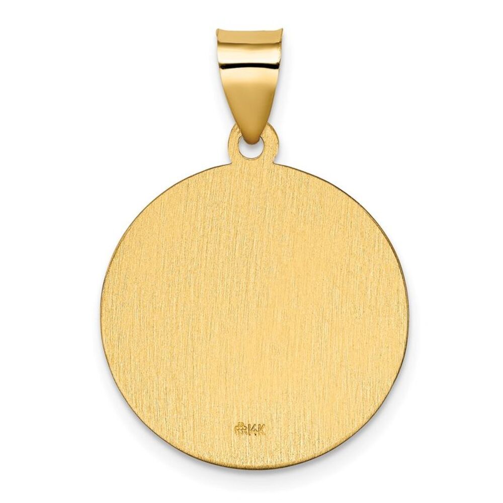14k Yellow Gold Hollow St. Kateri Medal Pendant, 19mm (3/4 Inch) - Picture 3 of 5